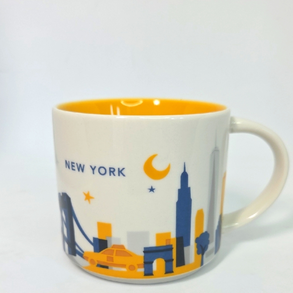 Starbucks 'You Are Here' New York Skyline Mug - Yellow and Blue